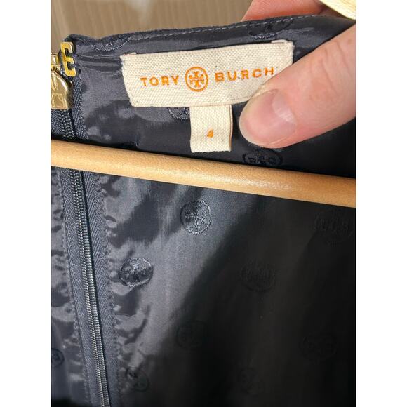 Tory Burch Kari Wool Blend Sleeveless Navy Sheath Dress - Picture 12 of 13